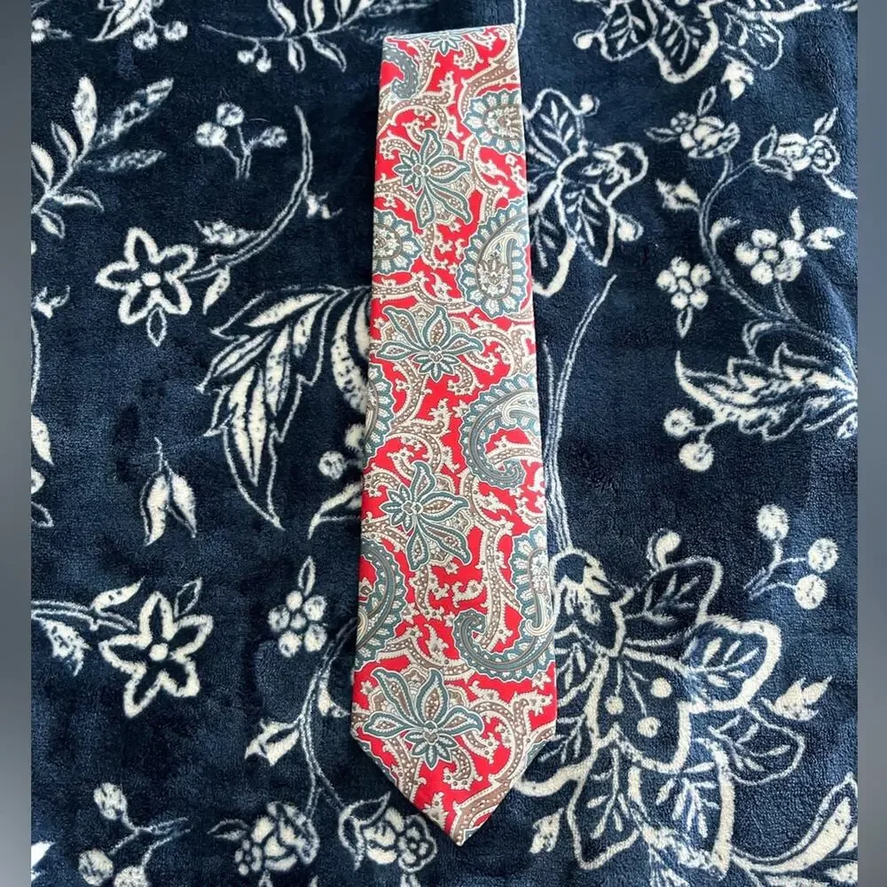 Etienne Aigner Red Blue Paisley Necktie